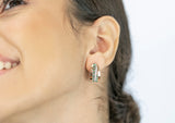 Clelia Earrings Green and White Zircon Stones - benitojewelry
