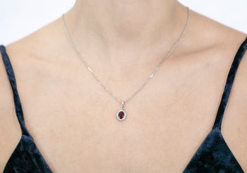 Elvira Pendant Red Rhodolite Stone - benitojewelry