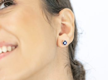 Emma Earrings Blue Spinel Stone - benitojewelry