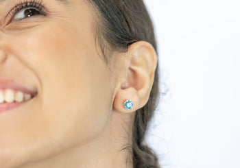 Emma Earrings Teal Zircon Stone - benitojewelry