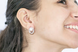 Fiamma Earrings Pearls and White Zircon Stones - benitojewelry