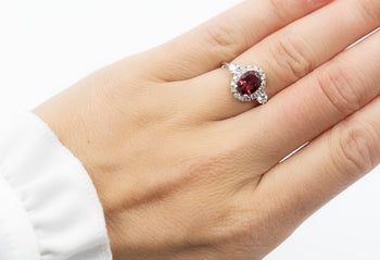 Elvira Ring Red Rhodolite Stone - benitojewelry