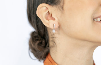 Jennifer Earrings White Fianit Stones - benitojewelry