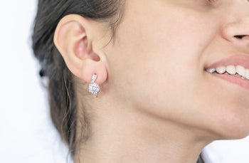 Jessica Earrings White Zirconia Stones - benitojewelry