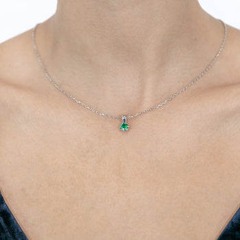 Marta Pendant Green Fianit Stone - benitojewelry