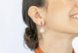 Romina Earrings White Pearl and Zircon Stones - benitojewelry