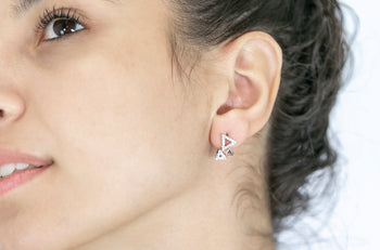 Ruth Earrings White Zirconia Stones - benitojewelry