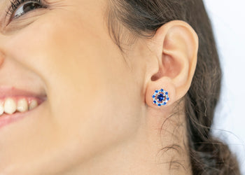 Valentina Earrings Blue Spinel and Zircon Stones - benitojewelry