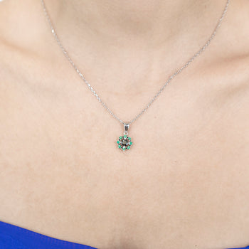 Valentina Pendant Green and Black Zircon Stones - benitojewelry