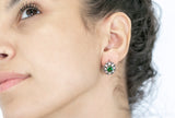 Alessandra Earrings Green, Black and White Zircon Stones - benitojewelry