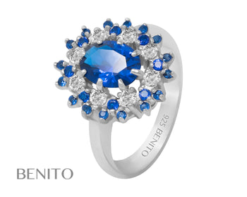 Alessandra Ring Blue Spinel and Zirconia Stones - benitojewelry