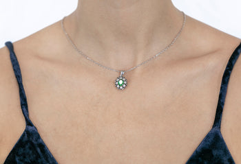 Alessandra Pendant with Green, Black and White Zirconia Stones - benitojewelry