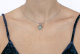 Alessandra Pendant with Green, Black and White Zircon Stones - benitojewelry