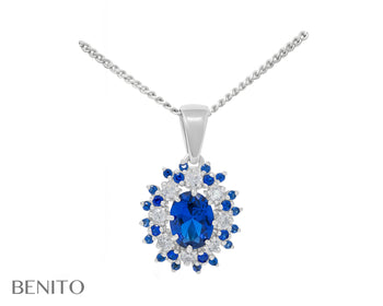 Alessandra Pendant Blue Spinel and Zircon Stones - benitojewelry