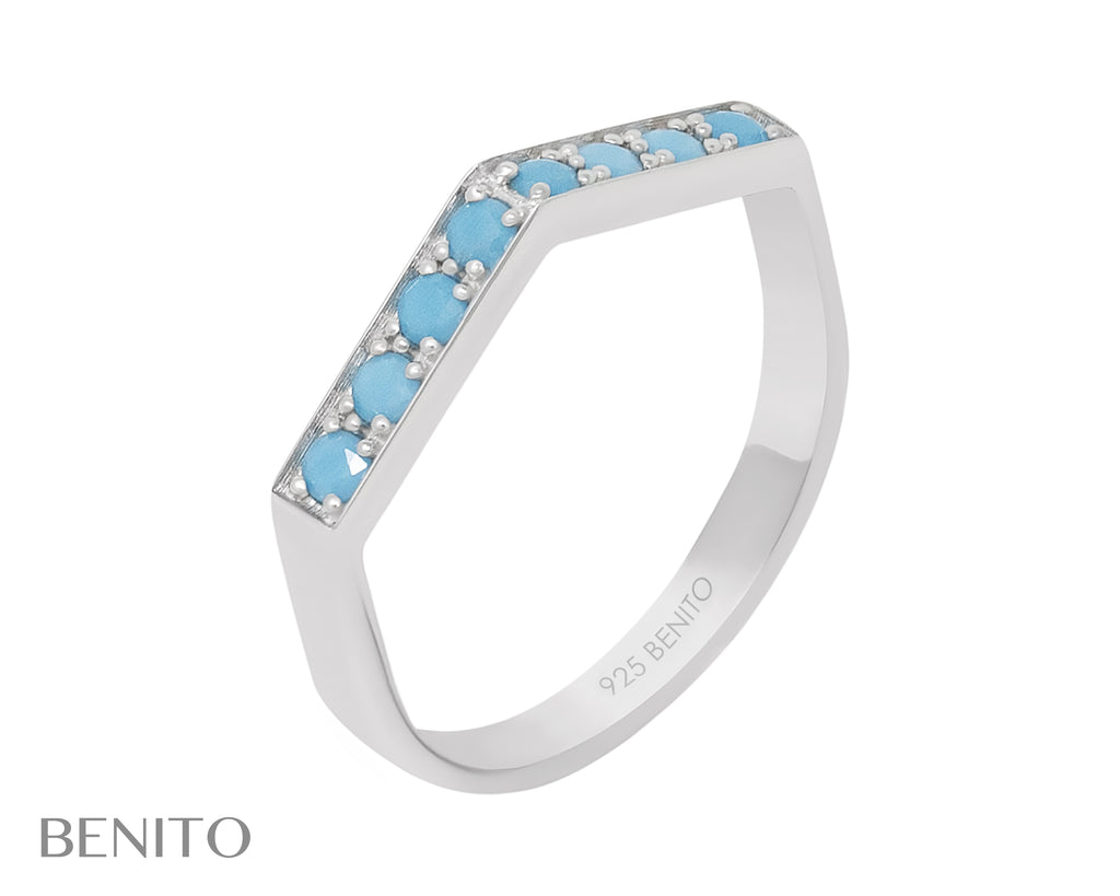 Aria Ring Blue Nanocrystal Stones - benitojewelry