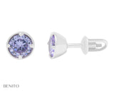 Emma Earrings Purple Zircon Stone - benitojewelry