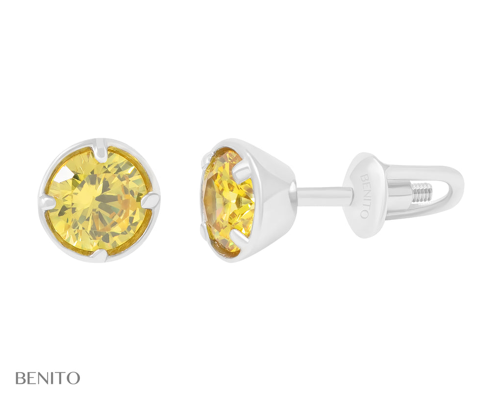 Emma Earrings Yellow Zircon Stone - benitojewelry
