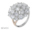 Fabrizia Ring White Fianit Stones - benitojewelry