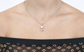 Fiamma Pendant Pearl and White Zircon Stones - benitojewelry