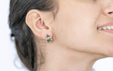 Giorgia Earrings Green and White Zircon Stones - benitojewelry