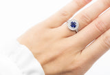 Viola Ring Blue Spinel and White Zircon Stones - benitojewelry