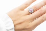 Viola Ring Pink and White Zircon Stones - benitojewelry