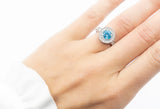 Viola Ring Teal And White Zircon Stones - benitojewelry