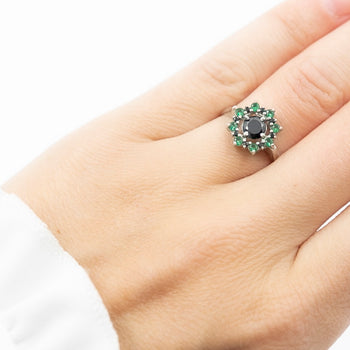 Valentina Ring Green and Black Zircon Stones - benitojewelry