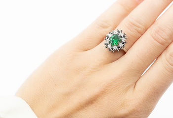 Alessandra Ring with Green, Black and White Zirconia Stones - benitojewelry