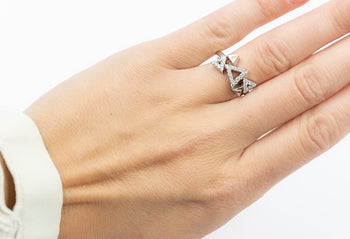 Ruth Ring White Zirconia Stones - benitojewelry