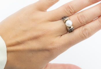 Marina Ring White Pearl - benitojewelry