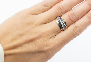 Clelia Ring Blue and White Zirconia Stones - benitojewelry