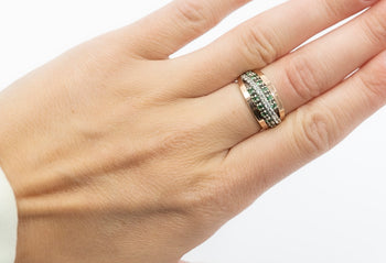 Clelia Ring Green and White Zirconia Stones - benitojewelry