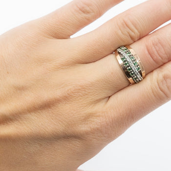 Clelia Ring Green and White Zirconia Stones - benitojewelry