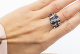 Vittoria Ring Blue and White Zircon Stones - benitojewelry