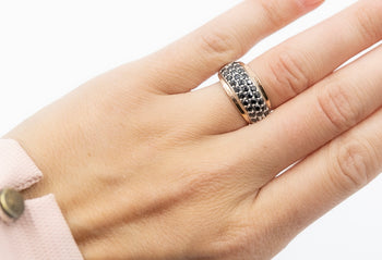 Viridiana Ring Black Zirconia Stones - benitojewelry