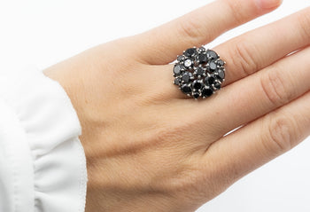 Fabrizia Ring Black Fianit Stones - benitojewelry