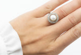 Luciana Ring Pearl and White Zircon Stones - benitojewelry