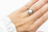 Fiamma Ring Pearl and White Zircon Stones - benitojewelry