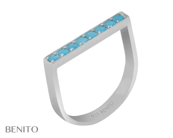 Ida Ring Blue Nanocrystal Stones - benitojewelry