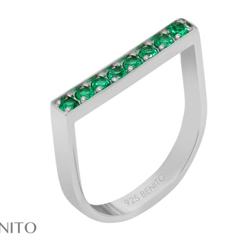 Ida Ring Green Nanocrystal Stones - benitojewelry