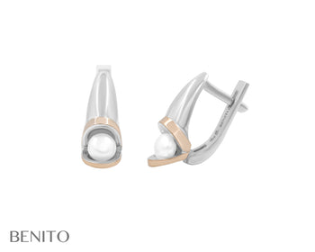 Licia Earrings White Pearls - Benito Jewelry