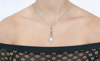 Lidia Pendant White Pearl and Zirconia Stones - benitojewelry