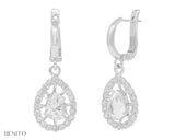 Lolita Earrings White Mountain Crystal  Stone - benitojewelry