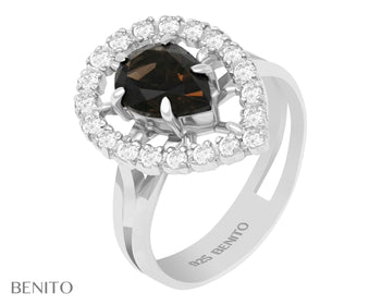 Lolita Ring Brownish Smoky Quartz  Stone - benitojewelry