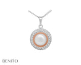Luciana Pendant Pearl and White Zircon Stones - benitojewelry