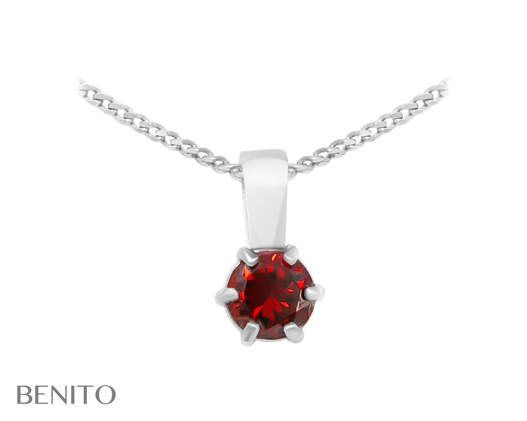 Marta Pendant Red Fianit Stone - benitojewelry