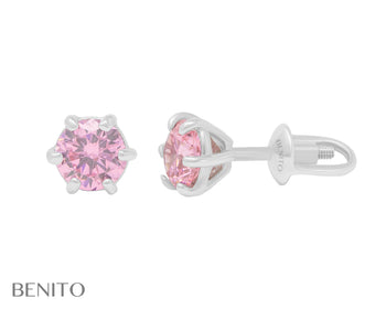 Marta Earrings Pink Fianit Stones - benitojewelry