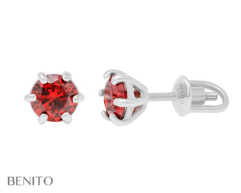 Marta Earrings Red Fianit Stones - benitojewelry