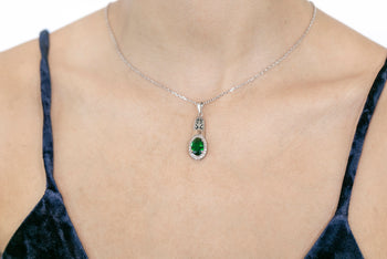 Olivia Pendant Green and White Zircon Stones - benitojewelry